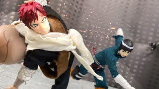 NARUTO stop motion rock lee vs gaara リー 我愛羅 [upl. by Ecnerolf]