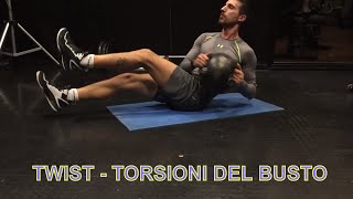 Torsioni del busto con palla medica  Torsion with medicine ball [upl. by Ahseket]