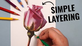 Layering With ONLY 12 Colored Pencils  Polychromos Tutorial [upl. by Egwan]