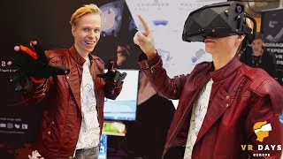 VR Days Europe  HandsOn with the XTAL VR Headset amp Haptic Manus Gloves [upl. by Krause]