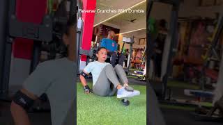 Reverse Crunches With Dumblegymshorts gymnotivation motivation gymlover fitnesszoon88 [upl. by Amaty738]