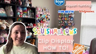 How to make your very own SQUISHMALLOWS clip display  Squish hunting [upl. by Daisie]