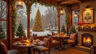 Cozy Coffee Shop 4K ❄️Piano Jazz Music for Relaxing Studying and Working [upl. by Aniretac611]