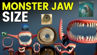 3D Monster Jaw Size Comparison and Teeth Count  Animal Jaw Size [upl. by Daphna455]