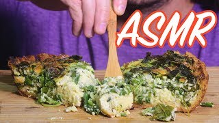 ASMR Cheesy Veggie Quiche   SOFT EATING SOUND 계란찜 먹방 [upl. by Salter]