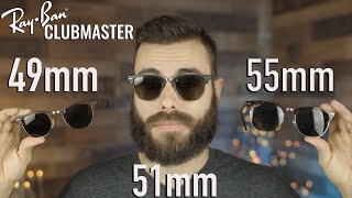 RayBan Clubmaster Size Comparison 49mm vs 51mm vs 55mm [upl. by Evets]