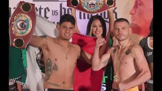 Vaquero Navarrete vs Denys Berinchyk 🥊🥊 pesaje oficial  Official weighin [upl. by Lehsar]