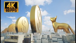 Giant gold coin cat domino [upl. by Euqinomad]