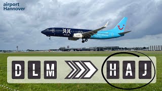 TUIfly landing at Hannover airport HAJ  Boeing 737800 TUI Blue Livery [upl. by Paderna]