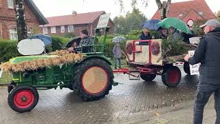 🌧️ 🚜 Erntewagenumzug Mulsum am 13102024 🚜 mit Blasmusik   quotReichswehr Marschquot [upl. by Airotcivairam]