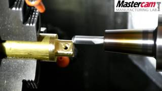 Machining Brass inserts on Mazak Integrex i100ST using Mastercam MillTurn [upl. by Fiden]