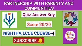 Partnership With Parents and Communities Quiz Answers dikshaquiz  nishthaquiz aashakiran [upl. by Alad]