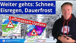 Winterwetter mit Luftmassengrenze kräftigen Schneefällen Eisregen und Dauerfrost [upl. by Hound]