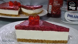 Tarta de Queso Philadelphia sin Horno  Tonio Cocina [upl. by Ozmo510]