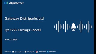 Gateway Distriparks Ltd Q2 FY202425 Earnings Conference Call [upl. by Anpas35]