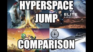 Hyperspace jump  FTL comparison in Starfield Elite Dangerous Star Citizen No Mans Sky [upl. by Sera]