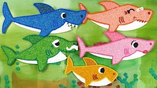 Coloring Pinkfong Shark family with Foam clay for Kids Toddlers  Baby shark clay kids [upl. by Akiemat]