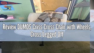 Review DUMOS Criss Cross Chair with Wheels Cross Legged Office Chair Armless Wide Desk Chair with D [upl. by Ramedlab]