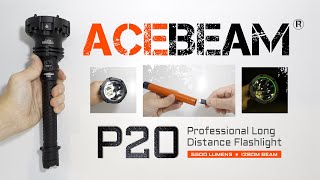 ACEBEAM P20 Professional Long Distance Flashlight 5500 lumens 1280m SBT902 [upl. by Rosabella120]