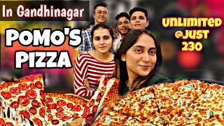 Pizza khalo friends😂 Unlimited  POMOS pizza 🍕 gandhinagar pizza food foodie trending [upl. by Ciryl]