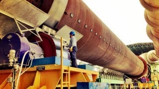 In Situ Rotary Kiln Roller Machining at 46 rpm [upl. by Eelime195]