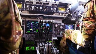 Rapid Descent amp TouchAndGo Cockpit View C17 Globemaster III [upl. by Tecil]