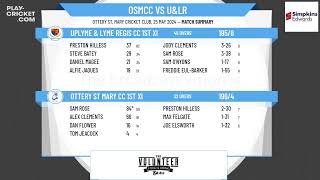 Ottery St Mary CC 1st XI v Uplyme amp Lyme Regis CC 1st XI [upl. by Goulet28]