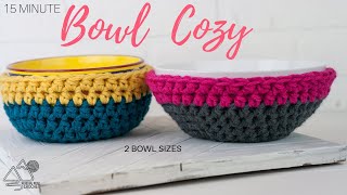 How to Crochet a Thick Bowl Cozy 2 Different Sizes 15 Minute Project [upl. by Reviere]