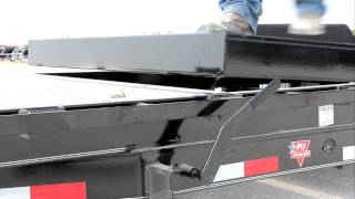 PJ Trailers  New T6 Gravity Tilt Latch Design [upl. by Neehcas]