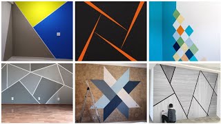 Geometric wall painting ideas  Geometric design with paint  Geometric Texture Design [upl. by Drawdesemaj]