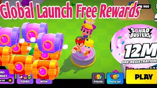 Squad Busters Game How to get Global Launch Free Rewards🤓 [upl. by Foster]