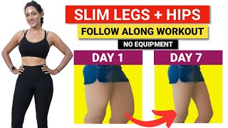 SLIM and TONED THIGHS in 7 Days  12 Min Beginner Slim Leg Home Workout No Jump  Follow Along [upl. by Cindelyn924]