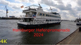 Hamburger 🛟🚢 Hafenpromenade 2024 4K [upl. by Errot]