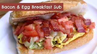 Bacon and Egg Breakfast Sub  The BEST Scrambled Eggs Sandwich Recipe  Amy Learns to Cook [upl. by Clarinda]