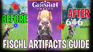 EASY WAY GENSHIN IMPACT FISCHL ARTIFACTS BUILD GUIDE FOR BEGINNER [upl. by Yelyac]