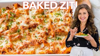 Baked ZITI Recipe  Easy PASTA CASSEROLE [upl. by Nerty]