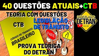 SIMULADO DETRAN ONLINE│40 QUESTÕES ATUAIS COM DICAS ESPECIAISCTB CAP 2 [upl. by Rockwood297]