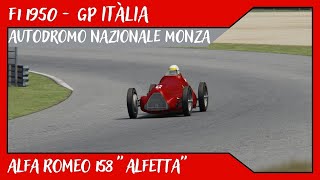 F1 1950  GP ITÀLIA  Autodromo Nazionale Monza  Alfa Romeo 158 quotAlfettaquot  7 [upl. by Fusuy]