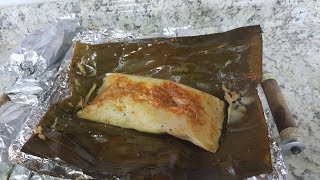 TAMALES DE POLLO EN HOJA DE PLATANO CON SALSA VERDE Y SALSA ROJA RIQUISIMOS [upl. by Sheldon]