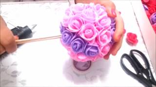 Topiario DIY flores de goma eva [upl. by Irtimid]