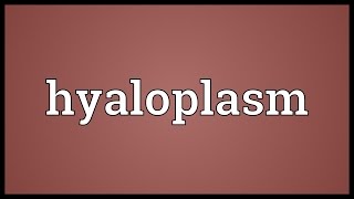 Hyaloplasm Meaning [upl. by Oirelav]