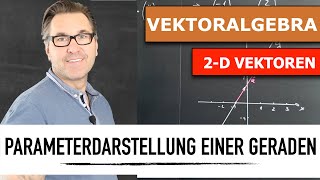 Parameterdarstellung einer Geraden  2D Vektoren  Geradengleichung aufstellen  Ortsvektor [upl. by Fredella939]