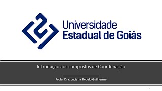 Introdução aos compostos de Coordenação  Aula 4 [upl. by Johannah]