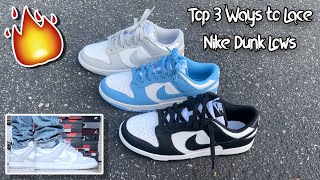 How to Lace Nike Dunk Lows Full StepbyStep Tutorial w OnFeet BlackWhite UNC Grey Fog [upl. by Tiff]