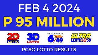 Lotto Result February 4 2024 9pm PCSO [upl. by Clorinda]