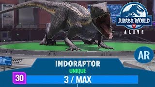 UNIQUE INDORAPTOR MAX LEVEL 30 JURASSIC WORLD ALIVE [upl. by Jak]