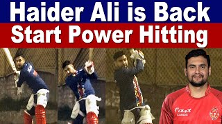 Haider Ali power hitting practice before PSL 9 [upl. by Ellenrad184]