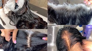 HOW I DYE MY HAIR JET BLACK THE BLACKEST HAIR YOUVE SEEN NEXT DAY UNWRAPPING [upl. by Eillor]