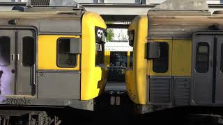 Train Coupling in Action at Cais do Sodré Station [upl. by Eckardt851]