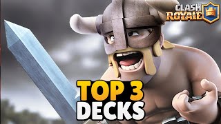 TOP 3 MELHORES DECKS DE BÁRBAROS DE ELITE DO CLASH ROYALE [upl. by Gelb]